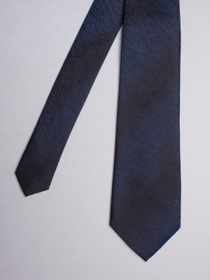 Navy tie with canvas pattern