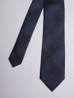 Blue tie with x-ray pattern