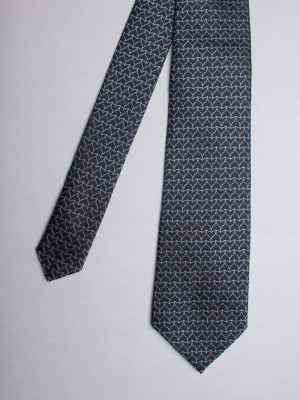 Black tie with fins patterns