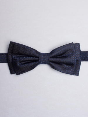 Night blue bow tie with emboss effect