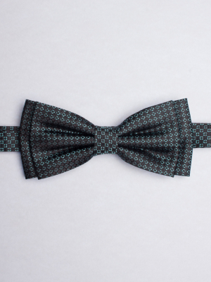 Black bow tie with diamond patterns