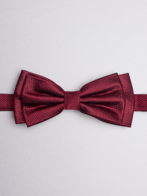 Burgundy bow tie with micro patterns