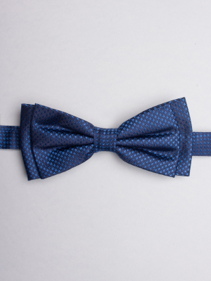 Electric blue bow tie with patterns
