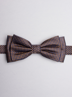 Blue bow tie with yellow dots patterns