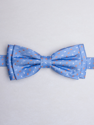 Light blue bow tie with petal patterns