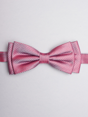 Red bow tie with grey patterns