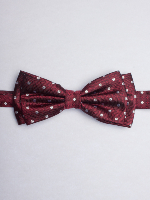 Burgundy bow tie with balls patterns
