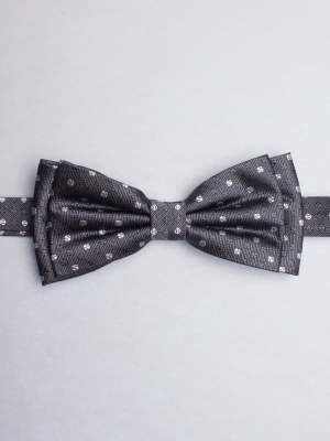 Grey bow tie with balls patterns