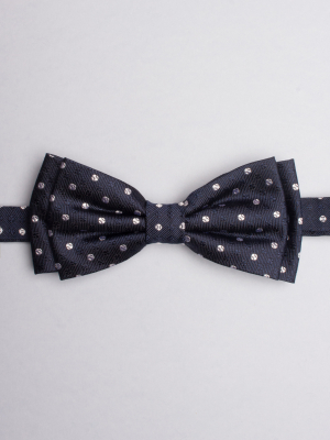 Night blue bow tie with balls patterns