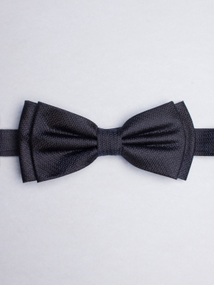 Night blue bow tie with weaving