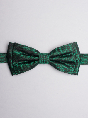 Green bow tie with weaving