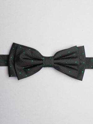 Green bow tie with green dots patterns