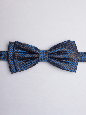 Blue bow tie with round patterns