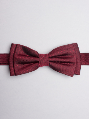 Burgundy bow tie with square patternss