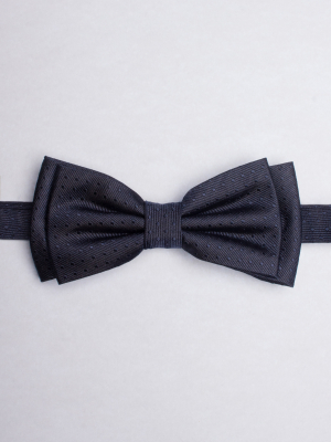 Navy bow tie with squares patterns
