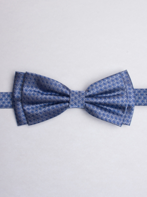 Blue bow tie with rings patterns