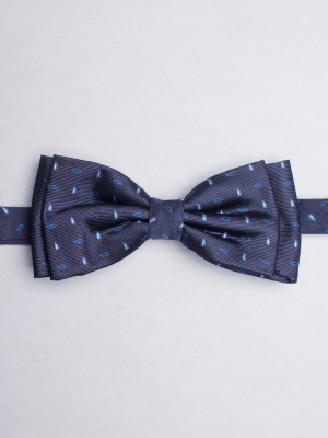 Night blue bow tie with micro cashmere patterns