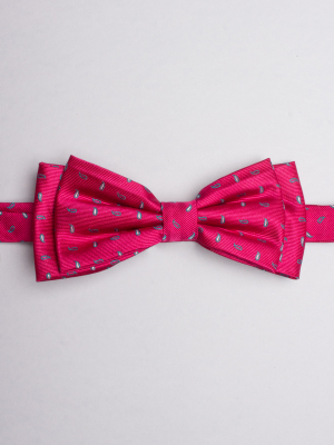 Fuchsia bow tie with micro cashmere patterns