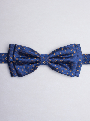 Blue bow tie with yellow stars patterns
