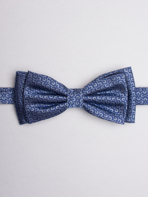 Blue bow tie with propellers patterns