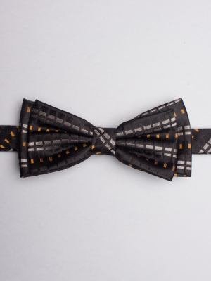 Black bow tie with wine bottles patterns