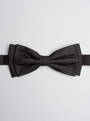 Black bow tie with canvas pattern
