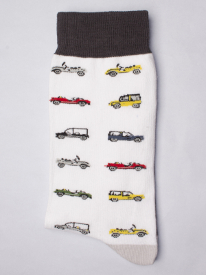 Socks with car pattern