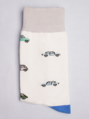Socks with vintage cars pattern