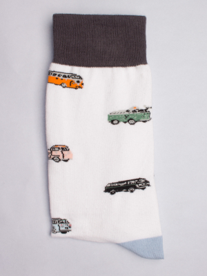 Socks with vintage van pattern