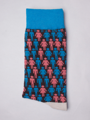 Socks with pictogram pattern