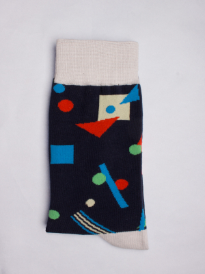 Socks with geometric shapes pattern