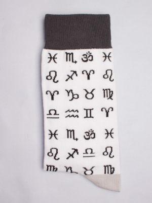 Socks with astrological sign pattern