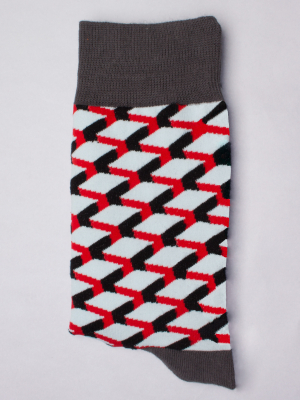 Socks with 3D geometrical pattern