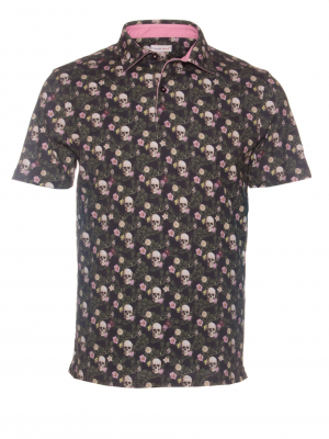Regular fit vanity and flower print polo