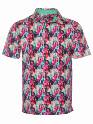 Regular fit stained glass print polo
