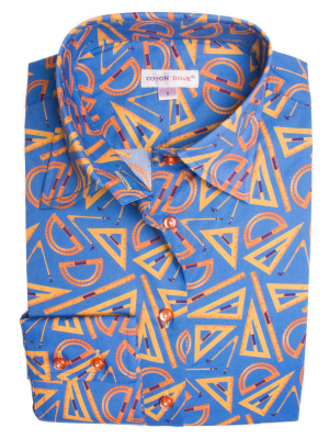 Women's fitted shirt with geometry print