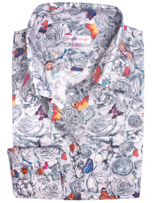 Women's fitted shirt with tatoo print