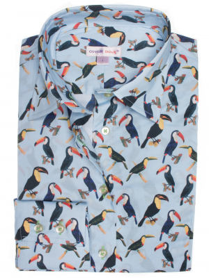 Women's fitte shirt with toucan print