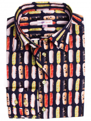 Women's fitted shirt with eclair print