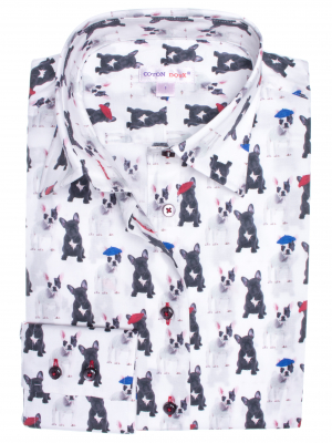 Women's fitted shirt with dog print