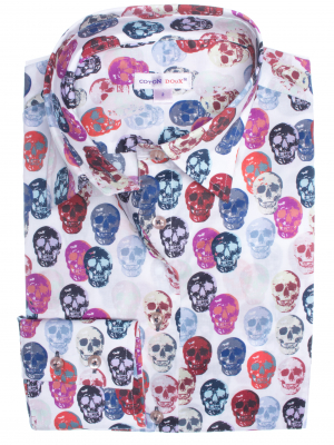Women's fitted shirt with pop skull print