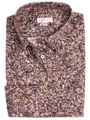 Women's fitted shirt with sunflower seed print