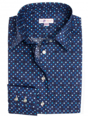 Women's fitted shirt wiht blue dots