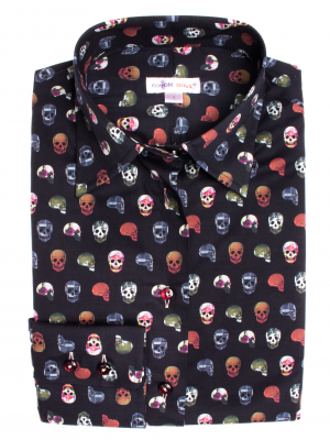 Women's fitted shirt with skull print