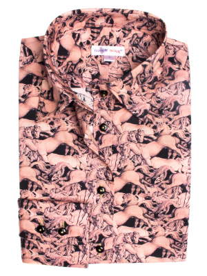 Women's fitted shirt with horse print