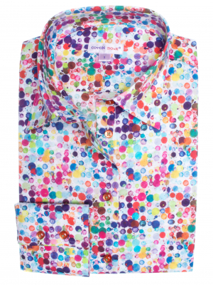 Women's fitted shirt with watercolor print