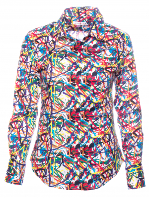 Women's fitted shirt with painting print