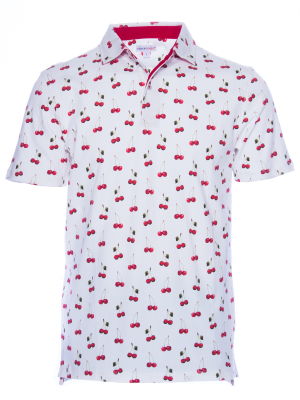 Regular fit polo with cherry print