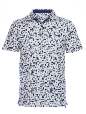 Regular fit polo with mosaic print