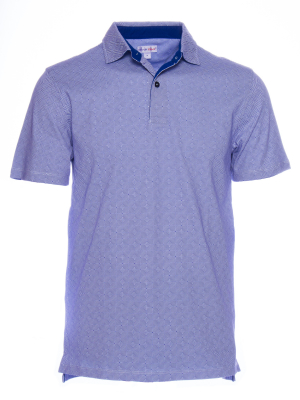 Regular fit blue checked print polo